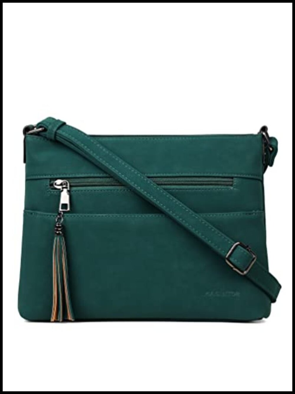Vegan Leather Crossbody Bag Medium Shoulder Purse Adjustable Strap